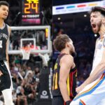 Victor Wembanyama (L) and Chet Holmgren (R)