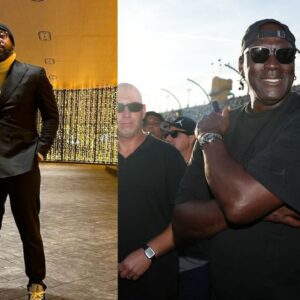 Marcus Jordan (L) and Michael Jordan (R)