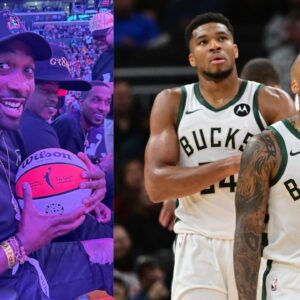 Gilbert Arenas (L) and Damian Lillard and Giannis Antetokounmpo (R)