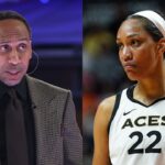 Stephen A. Smith and A'ja Wilson