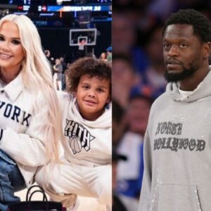 Kendra and Julius Randle and their two kids