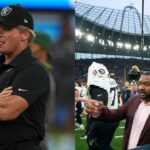 Caleb Williams(R) and Jon Gruden(L)