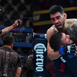 Belal Muhammad (L) and Ilia Topuria (R)