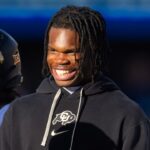 Colorado Buffalos wide receiver/cornerback Travis Hunter (12) against the Arizona Wildcats at Arizona Stadium.