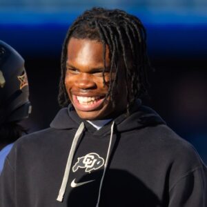 Colorado Buffalos wide receiver/cornerback Travis Hunter (12) against the Arizona Wildcats at Arizona Stadium.
