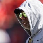 Colorado Buffalos head coach Deion Sanders prior to the game against the Arizona Wildcats at Arizona Stadium.