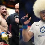 Merab Dvalishvili (L) and Umar Nurmagomedov (R)