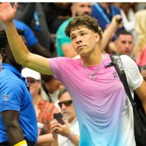 Ben Shelton (USA) after losing to Frances Tiafoe (USA) on day five of the 2024 U.S. Open tennis tournament