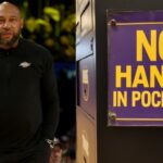 Darvin Ham (L) and the Sign in Question (R)