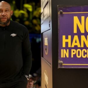 Darvin Ham (L) and the Sign in Question (R)