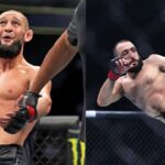 Khamzat Chimaev (L) and Belal Muhammad (R)