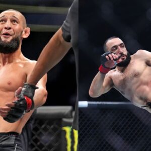 Khamzat Chimaev (L) and Belal Muhammad (R)