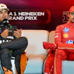 Formula 1 GP Zandvoort Holland Sunday, 25 08 2024 Lando Norris 4, McLaren Formula 1 Team and Charles Leclerc 16, Scuderia Ferrari in the press conference
