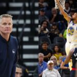 Steve Kerr(L) and Stephen Curry(R)