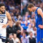Karl Anthony-Towns and Dirk Nowitzki. Credits: USA Today Sports