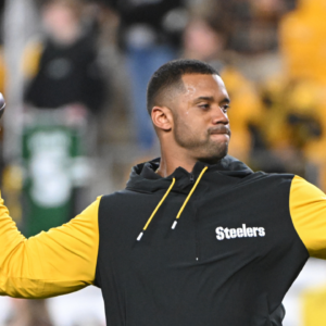 Pittsburgh Steelers quarterback Russell Wilson (3) warms up for a game against the New York Jets at Acrisure Stadium. Mandatory Credit: Barry Reeger-Imagn Images