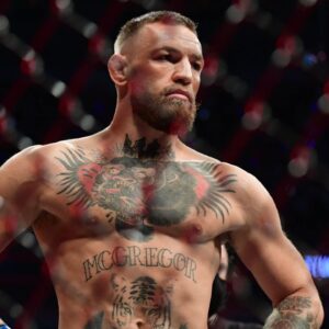 Conor McGregor before fighting Dustin Poirier during UFC 264 at T-Mobile Arena. Mandatory Credit
