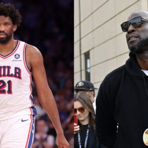 Joel Embiid (L) and Kevin Garnett (R)