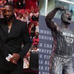 Dwyane Wade (L) and His Newly Unveiled Statue (R)