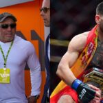 Joe Rogan (L) and Ilia Topuria (R)