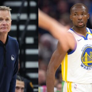 Steve Kerr (L) and Jonathan Kuminga (R)