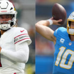 kyler murray (L) and justin herbert (R)