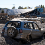 Remains of flood damage from Hurricane Helene in Asheville, N.C., on Oct. 20, 2024.