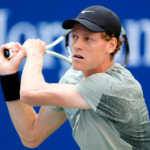 Jannik Sinner (ITA) playing in the men’s singles final of the 2024 US Open tennis tournament at USTA Billie Jean King National Tennis Center.