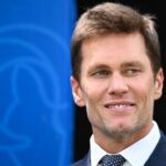 New England Patriots retired quarterback Tom Brady before the game between the Los Angeles Rams and the Dallas Cowboys at SoFi Stadium.