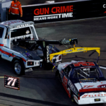 Craftsman Truck Series driver Matt Mills (42) is towed to the garage during the Clean Harbors 250 at Richmond Raceway.