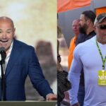 Dana White (L) and Joe Rogan (R)