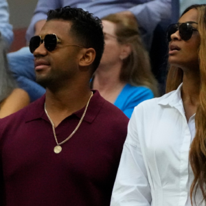 Russel Wilson and Ciara attending the Serena Williams of the USA vs Ajla Tomljanovic of Australia match on day five of the 2022 U.S. Open tennis tournament at USTA Billie Jean King National Tennis Center.