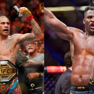 Alex Pereira (L) and Francis Ngannou (R)
