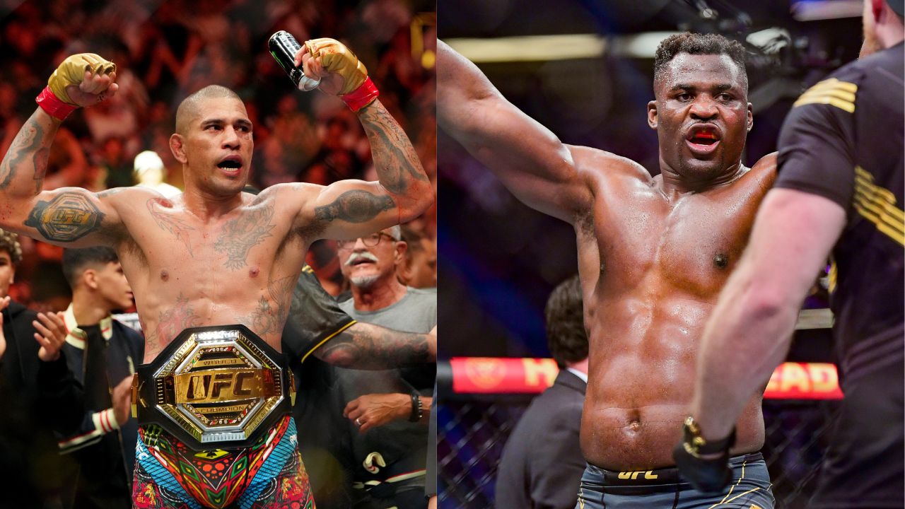 Alex Pereira (L) and Francis Ngannou (R)