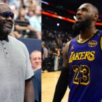 Shaquille O'Neal (L) and LeBron James (R)