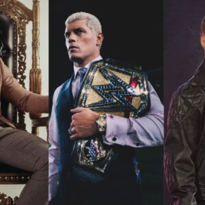 Conor McGregor (L) Cody Rhodes (C) Ronda Rousey (R)