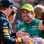 Fernando Alonso (Aston Martin) and Max Verstappen (Red Bull Racing)