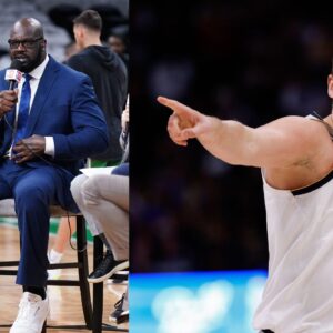 Shaquille O'Neal (L) and Nikola Jokic (R)