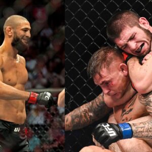 Khamzat Chimaev (L) Khabib Nurmagomedov (R)