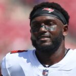 Tampa Bay Buccaneers wide receiver Chris Godwin (14) works out prior to the game against the Denver Broncos at Raymond James Stadium.