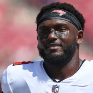 Tampa Bay Buccaneers wide receiver Chris Godwin (14) works out prior to the game against the Denver Broncos at Raymond James Stadium.