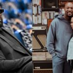 Shaquille O'Neal (L) and Shaunie and Keion Henderson (R)