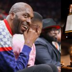 Former NBA player John Salley watches a game between the Washington Wizards and Atlanta Hawks in the first half at State Farm Arena.
