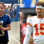 Mia Randall and Patrick Mahomes