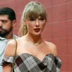 Recording artist Taylor Swift arrives prior to a game between the New Orleans Saints and the Kansas City Chiefs at GEHA Field at Arrowhead Stadium.