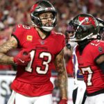 Tampa Bay Buccaneers wide receiver Mike Evans (13) catches the ball for a touchdown against the Baltimore Ravens during the first quarter at Raymond James Stadium