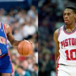 Joe Dumars (L) and Dennis Rodman (R)