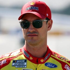NASCAR Cup Series driver Joey Logano (22) during practice and qualifying for the Bank of America ROVAL 400 at Charlotte Motor Speedway Road Course.