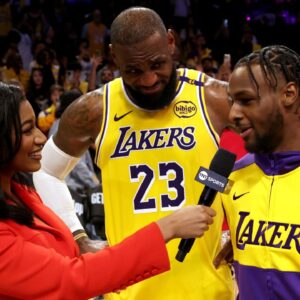 LeBron James and Bronny James. Credits: USA Today Sports