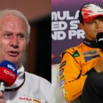Helmut Marko (L) and Lando Norris (R)